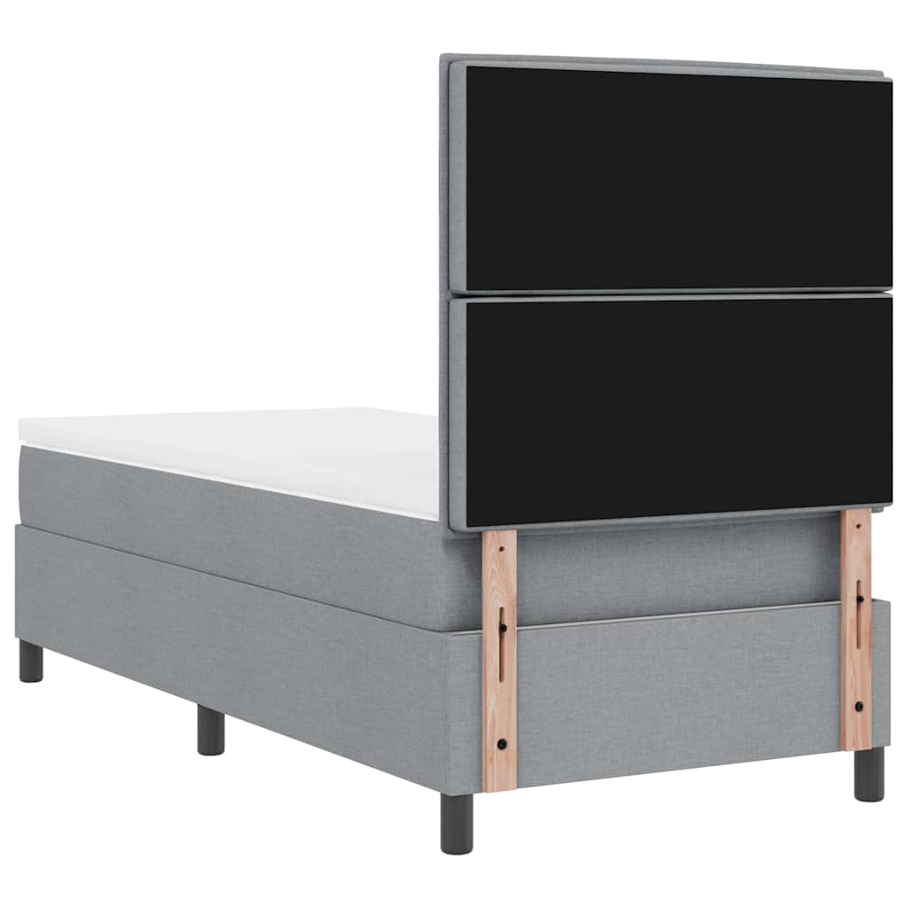 Κρεβάτι με ελατήρια με στρώμα Ανοιχτό γκρι 80 x 200 cm ύφασμα - Pakobazaar