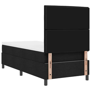 Κρεβάτι με ελατήρια με στρώμα Μαύρο 90 x 190 cm ύφασμα - Pakobazaar