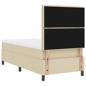Κρεβάτι με ελατήρια με στρώμα Κρεμ 90 x 190 cm ύφασμα - Pakobazaar