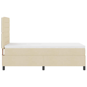Κρεβάτι με ελατήρια με στρώμα Κρεμ 90 x 190 cm ύφασμα - Pakobazaar