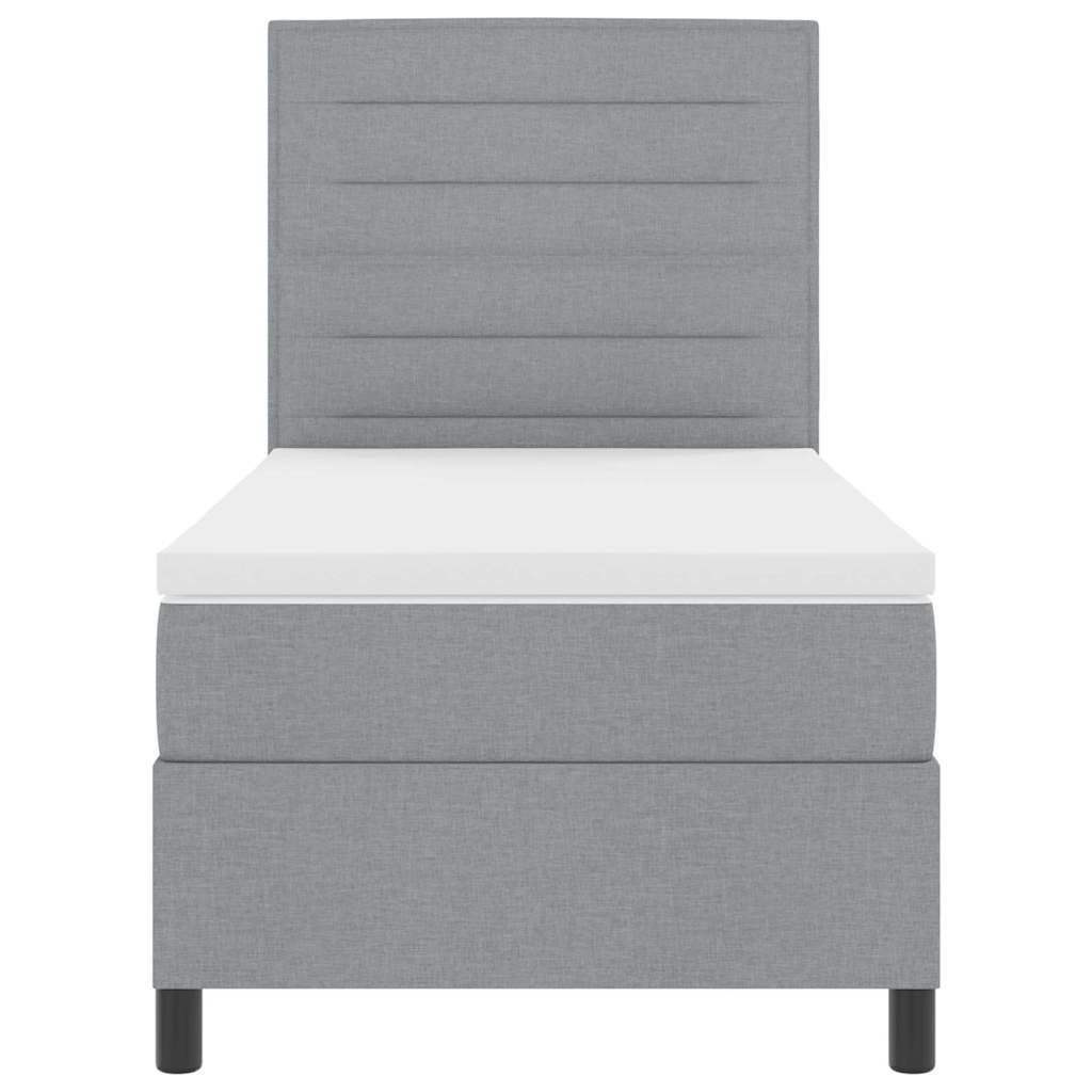 Κρεβάτι με ελατήρια με στρώμα Ανοιχτό γκρι 100 x 200 cm ύφασμα - Pakobazaar
