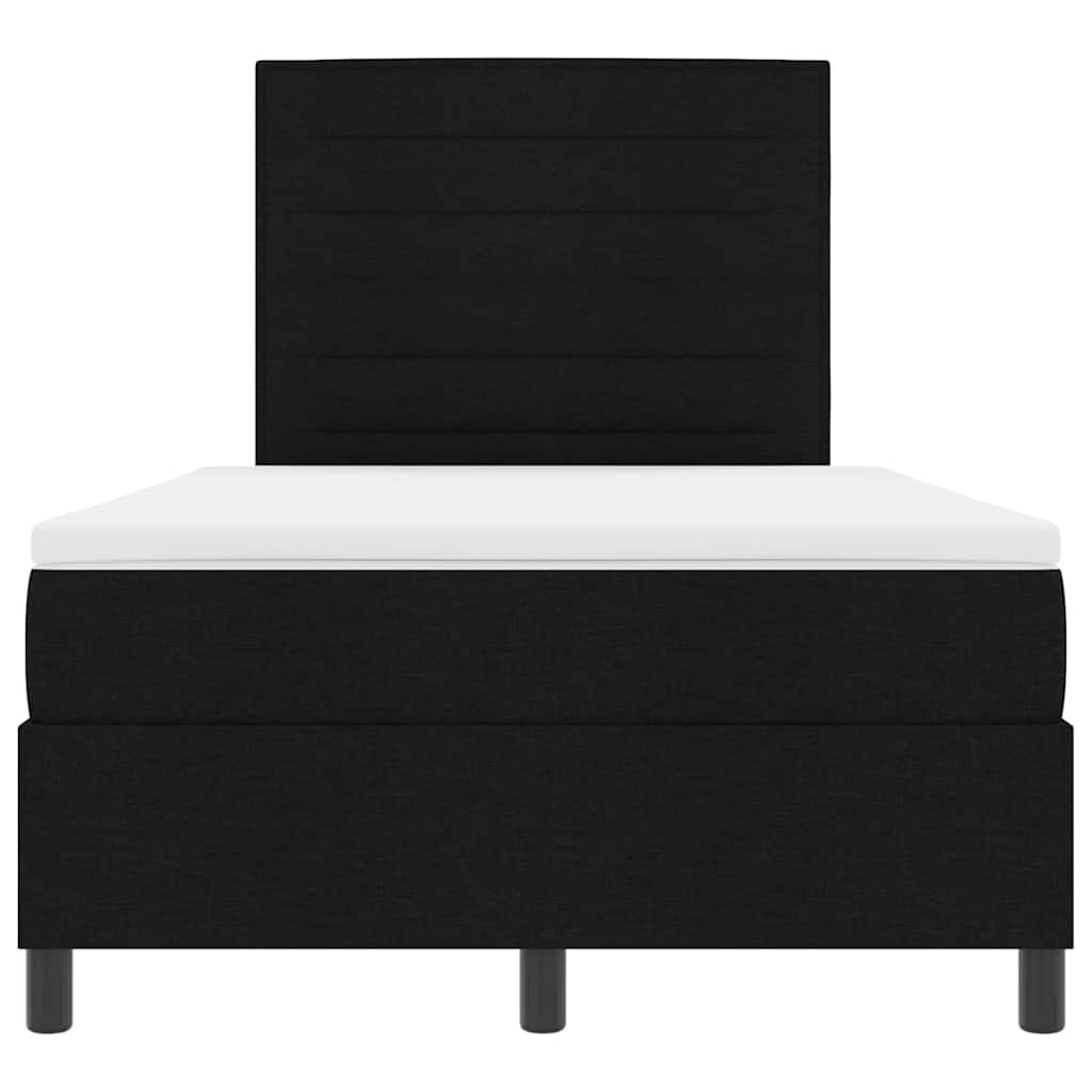 Κρεβάτι με ελατήρια με στρώμα Μαύρο 120 x 190 cm ύφασμα - Pakobazaar