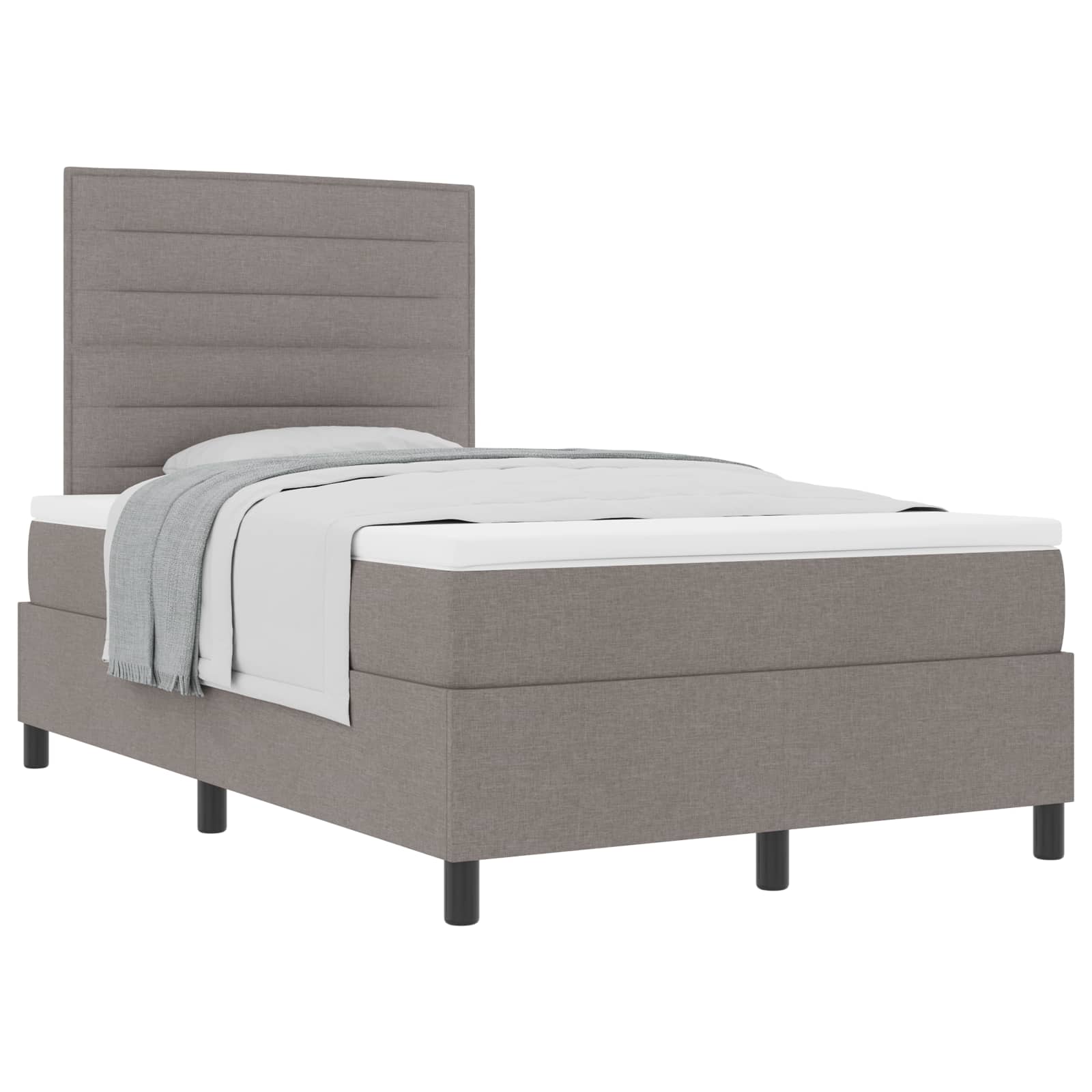 Κρεβάτι με ελατήρια με στρώμα Taupe 120 x 200 cm ύφασμα - Pakobazaar