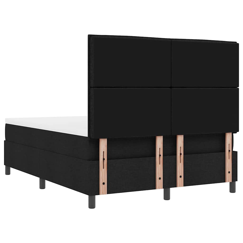 Κρεβάτι με ελατήρια με στρώμα Μαύρο 140 x 190 cm ύφασμα - Pakobazaar