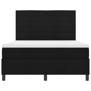 Κρεβάτι με ελατήρια με στρώμα Μαύρο 160 x 200 cm ύφασμα - Pakobazaar