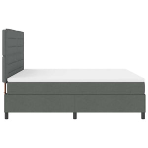 Κρεβάτι με ελατήρια με στρώμα Σκούρο Γκρι 180 x 200 cm ύφασμα - Pakobazaar