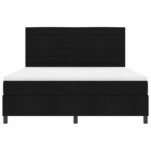 Κρεβάτι με ελατήρια με στρώμα Μαύρο 180 x 200 cm ύφασμα - Pakobazaar