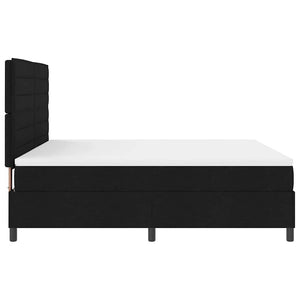 Κρεβάτι με ελατήρια με στρώμα Μαύρο 180 x 200 cm ύφασμα - Pakobazaar