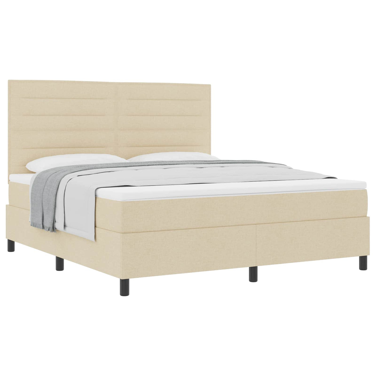 Κρεβάτι με ελατήρια με στρώμα Κρεμ 180 x 200 cm ύφασμα