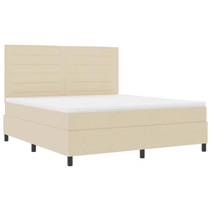 Κρεβάτι με ελατήρια με στρώμα Κρεμ 180 x 200 cm ύφασμα