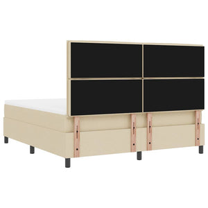 Κρεβάτι με ελατήρια με στρώμα Κρεμ 180 x 200 cm ύφασμα
