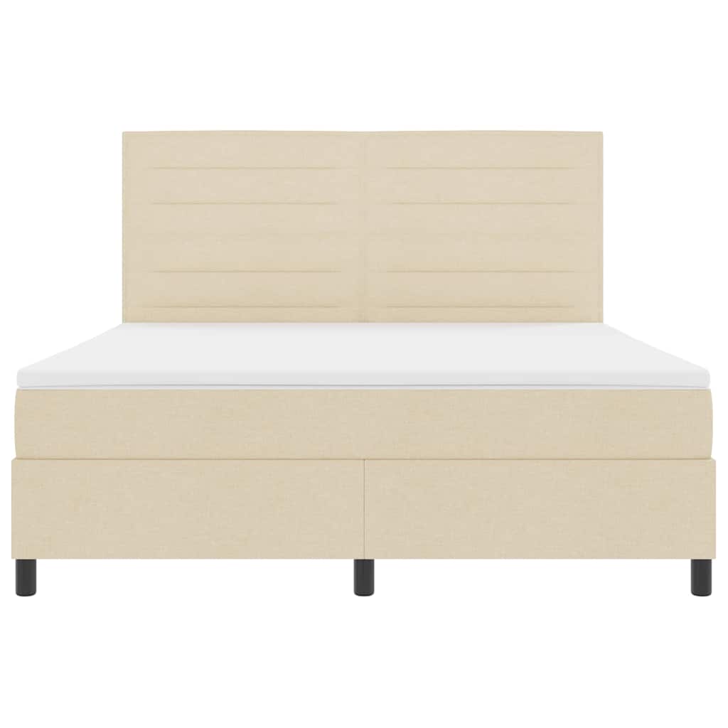 Κρεβάτι με ελατήρια με στρώμα Κρεμ 180 x 200 cm ύφασμα