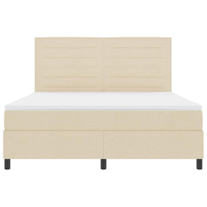 Κρεβάτι με ελατήρια με στρώμα Κρεμ 180 x 200 cm ύφασμα