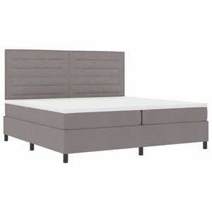Κρεβάτι με ελατήρια με κεφαλάρι Taupe 200 x 200 cm ύφασμα - Pakobazaar