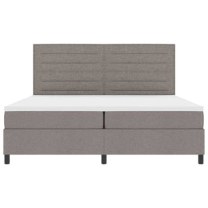 Κρεβάτι με ελατήρια με κεφαλάρι Taupe 200 x 200 cm ύφασμα - Pakobazaar