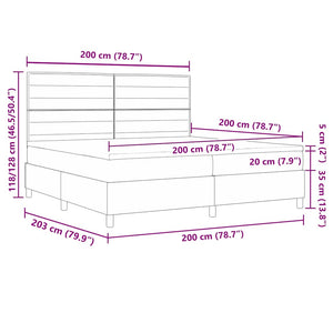 Κρεβάτι με ελατήρια με στρώμα Κρεμ 200 x 200 cm ύφασμα - Pakobazaar