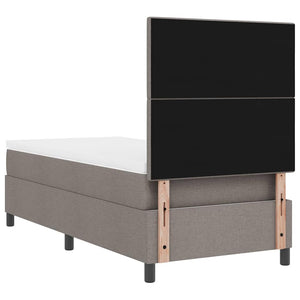 Κρεβάτι με ελατήρια με κεφαλάρι Taupe 80 x 200 cm ύφασμα