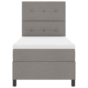 Κρεβάτι με ελατήρια με κεφαλάρι Taupe 80 x 200 cm ύφασμα