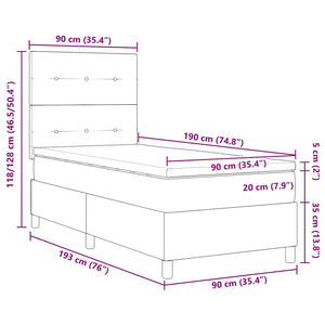 Κρεβάτι με ελατήρια με κεφαλάρι Μπλε 90 x 190 cm ύφασμα - Pakobazaar