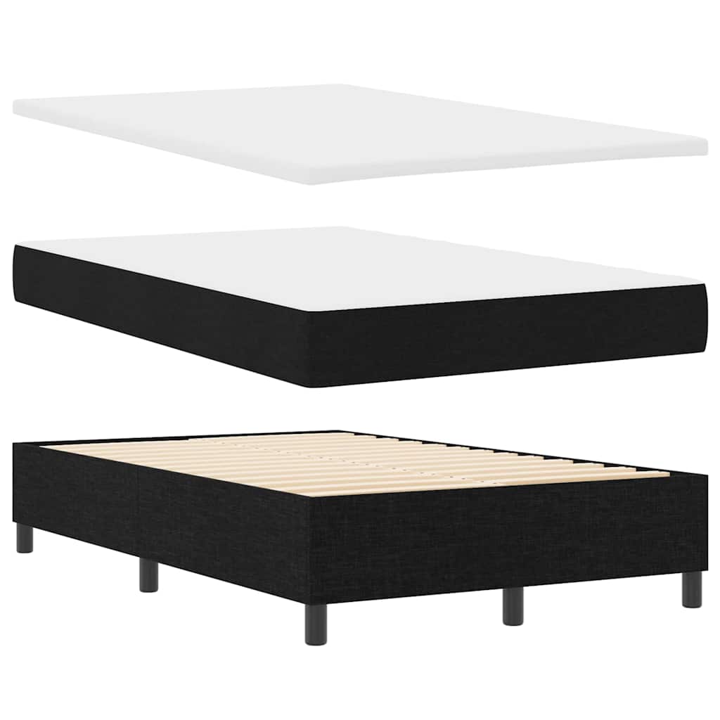 Κρεβάτι με ελατήρια με κεφαλάρι Μαύρο 120 x 190 cm ύφασμα - Pakobazaar