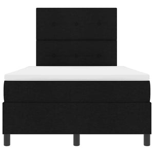 Κρεβάτι με ελατήρια με κεφαλάρι Μαύρο 120 x 190 cm ύφασμα - Pakobazaar