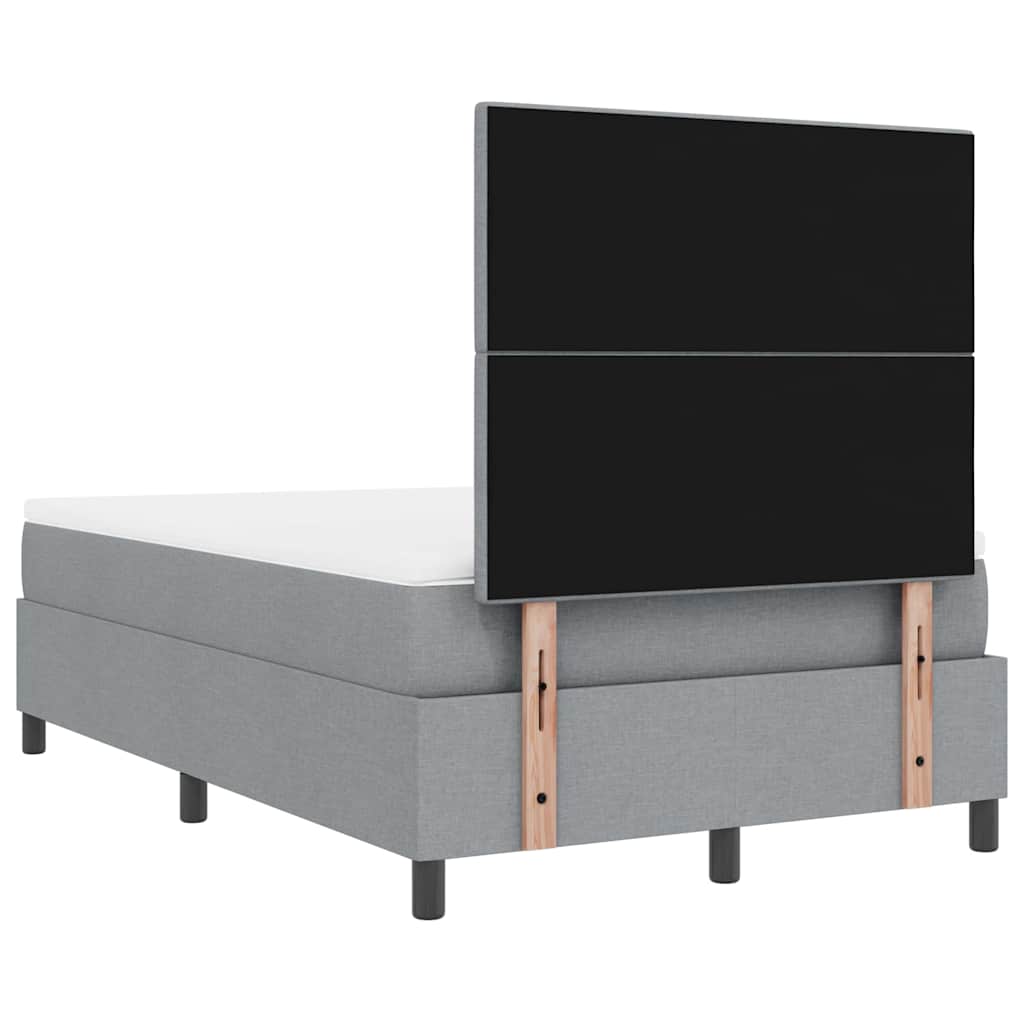 Κρεβάτι με ελατήρια Ανοιχτό γκρι 120 x 200 cm ύφασμα - Pakobazaar