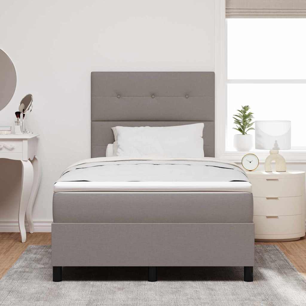 Κρεβάτι με ελατήρια με στρώμα Taupe 120 x 200 cm ύφασμα - Pakobazaar