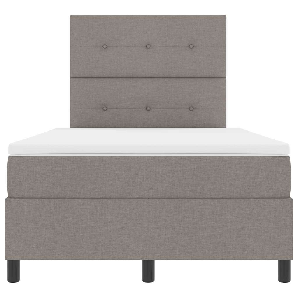 Κρεβάτι με ελατήρια με στρώμα Taupe 120 x 200 cm ύφασμα - Pakobazaar