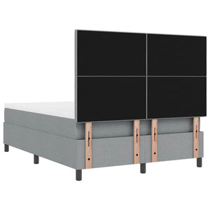 Κρεβάτι με ελατήρια Ανοιχτό γκρι 140 x 190 cm ύφασμα