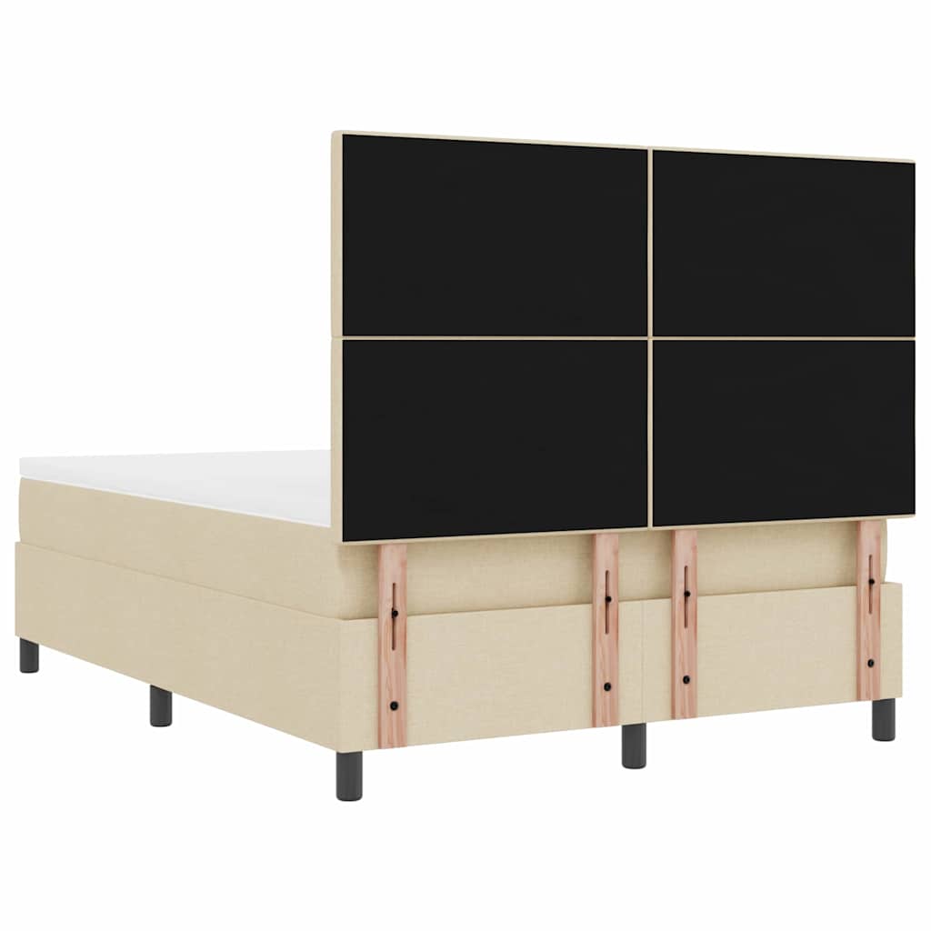 Κρεβάτι με ελατήρια με στρώμα Κρεμ 140 x 190 cm ύφασμα - Pakobazaar