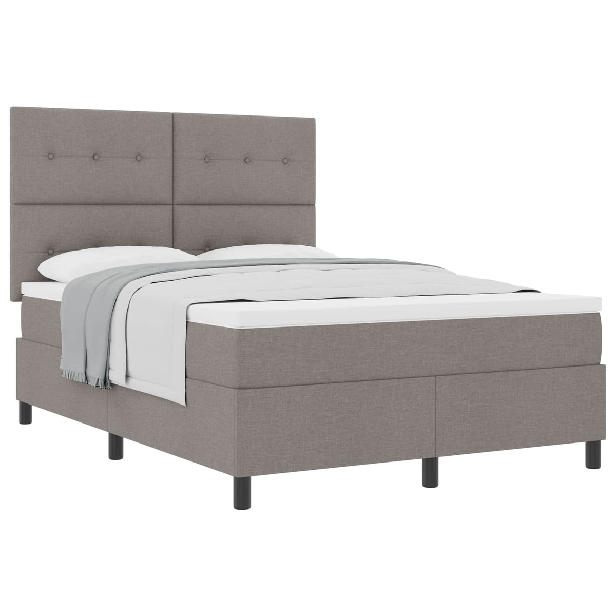 Κρεβάτι με ελατήρια με κεφαλάρι Taupe 140 x 200 cm ύφασμα