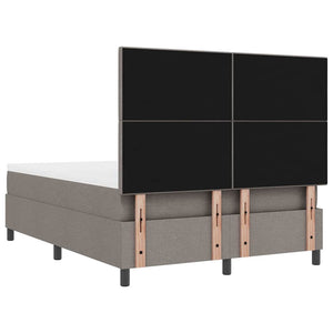 Κρεβάτι με ελατήρια με κεφαλάρι Taupe 140 x 200 cm ύφασμα