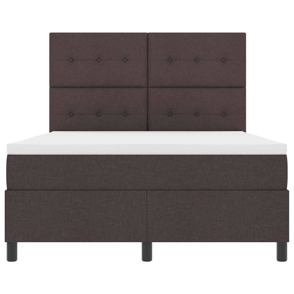 Κρεβάτι με ελατήρια με στρώμα Σκούρο Καφέ 160 x 200 cm ύφασμα - Pakobazaar
