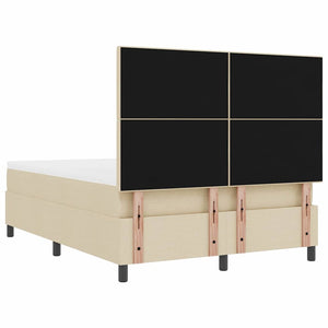 Κρεβάτι με ελατήρια με στρώμα Κρεμ 160 x 200 cm ύφασμα - Pakobazaar
