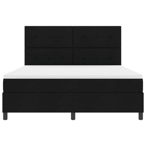 Κρεβάτι με ελατήρια με στρώμα Μαύρο 180 x 200 cm ύφασμα - Pakobazaar