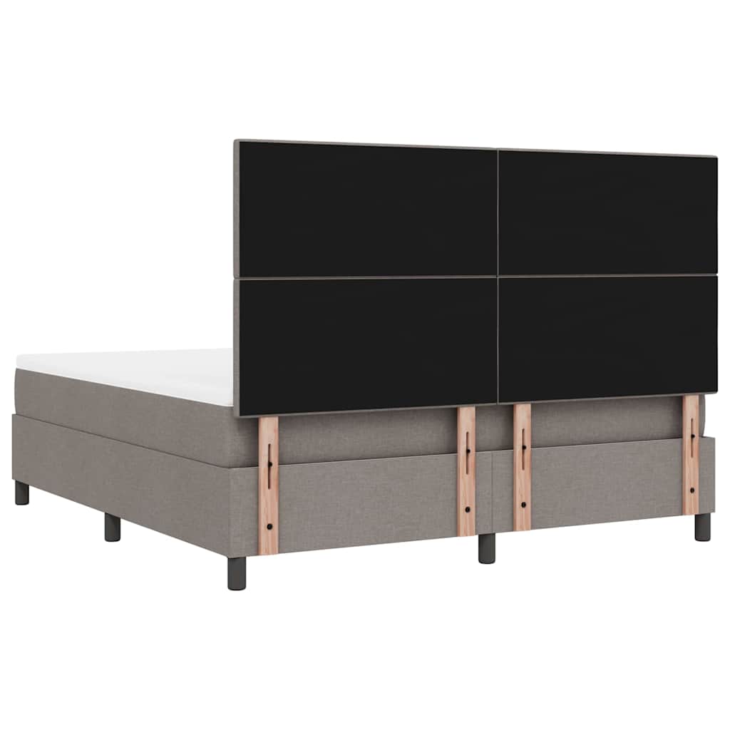 Κρεβάτι με ελατήρια με στρώμα Taupe 180 x 200 cm ύφασμα - Pakobazaar