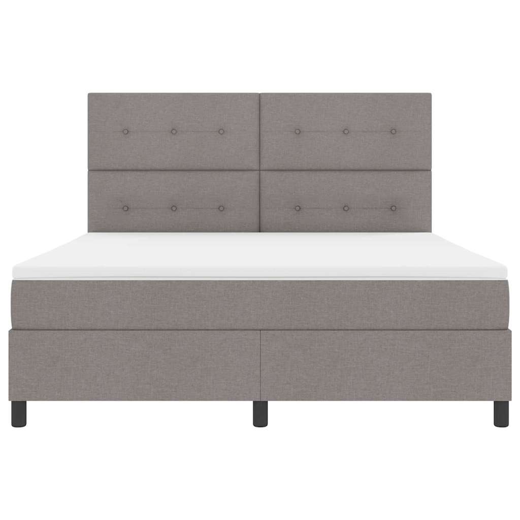 Κρεβάτι με ελατήρια με στρώμα Taupe 180 x 200 cm ύφασμα - Pakobazaar