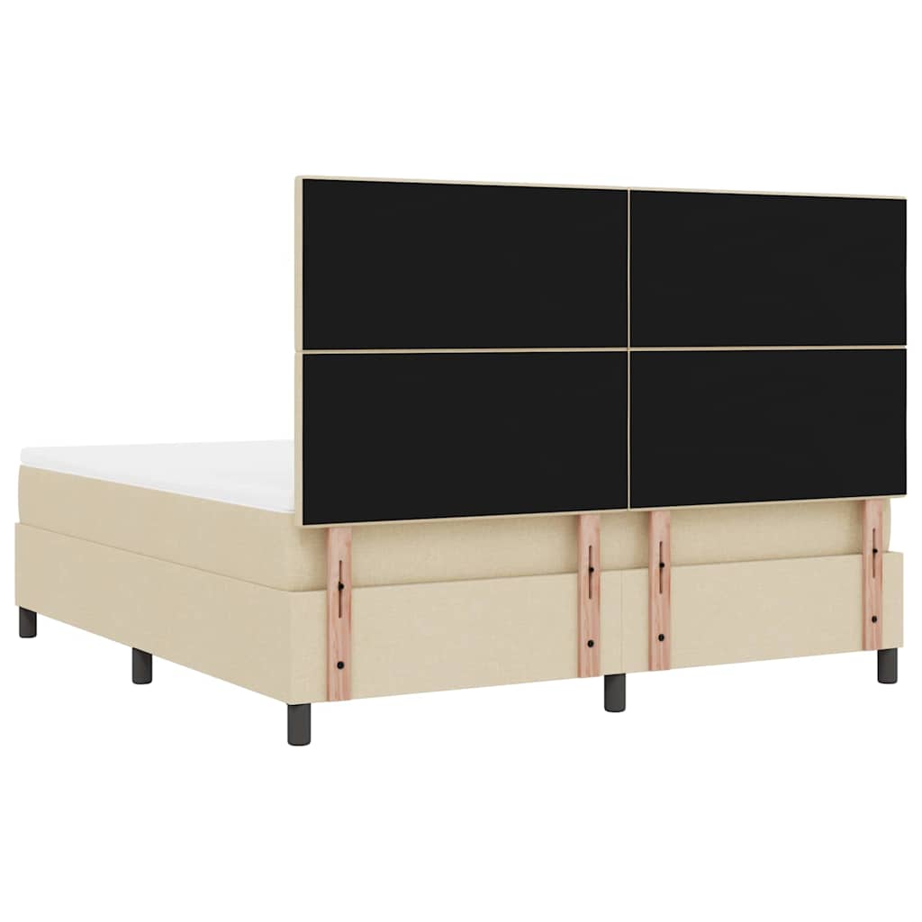 Κρεβάτι με ελατήρια με στρώμα Κρεμ 180 x 200 cm ύφασμα - Pakobazaar