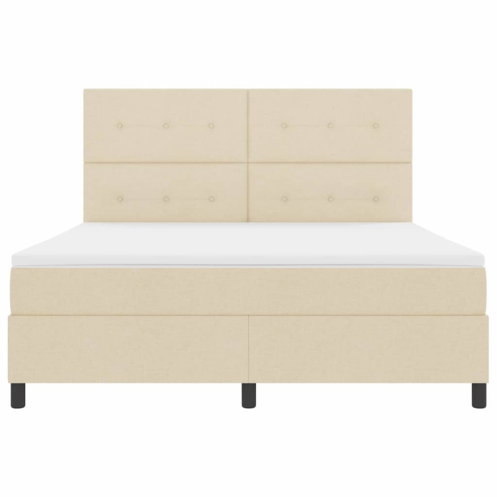 Κρεβάτι με ελατήρια με στρώμα Κρεμ 180 x 200 cm ύφασμα - Pakobazaar