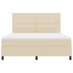 Κρεβάτι με ελατήρια με στρώμα Κρεμ 180 x 200 cm ύφασμα - Pakobazaar