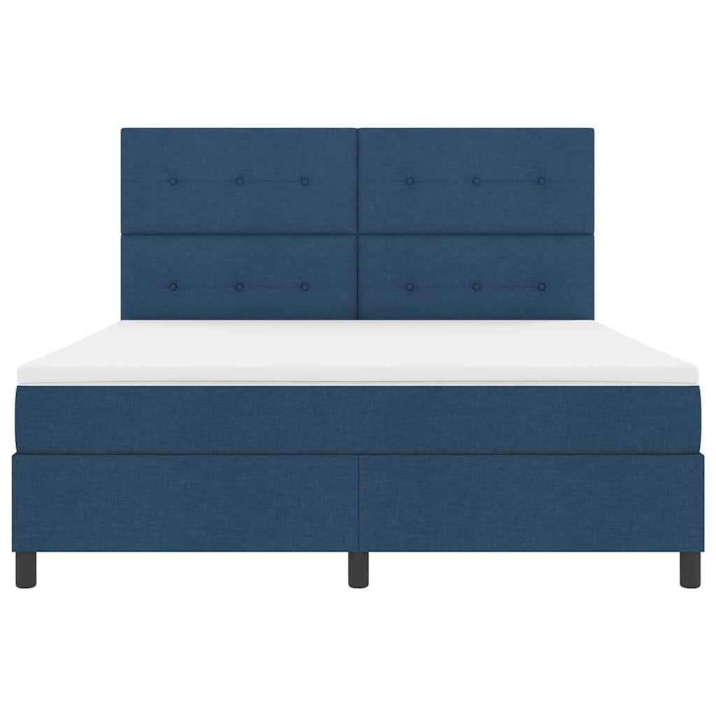 Κρεβάτι με ελατήρια με κεφαλάρι Μπλε 180 x 200 cm ύφασμα - Pakobazaar