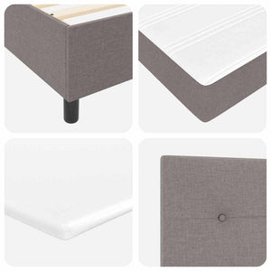 Κρεβάτι με ελατήρια με κεφαλάρι Taupe 200 x 200 cm ύφασμα - Pakobazaar