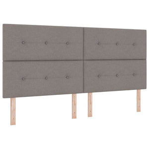 Κρεβάτι με ελατήρια με κεφαλάρι Taupe 200 x 200 cm ύφασμα - Pakobazaar