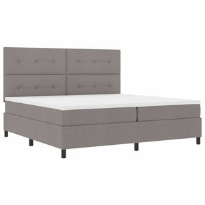 Κρεβάτι με ελατήρια με κεφαλάρι Taupe 200 x 200 cm ύφασμα - Pakobazaar