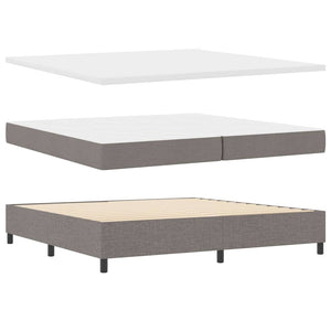 Κρεβάτι με ελατήρια με κεφαλάρι Taupe 200 x 200 cm ύφασμα - Pakobazaar