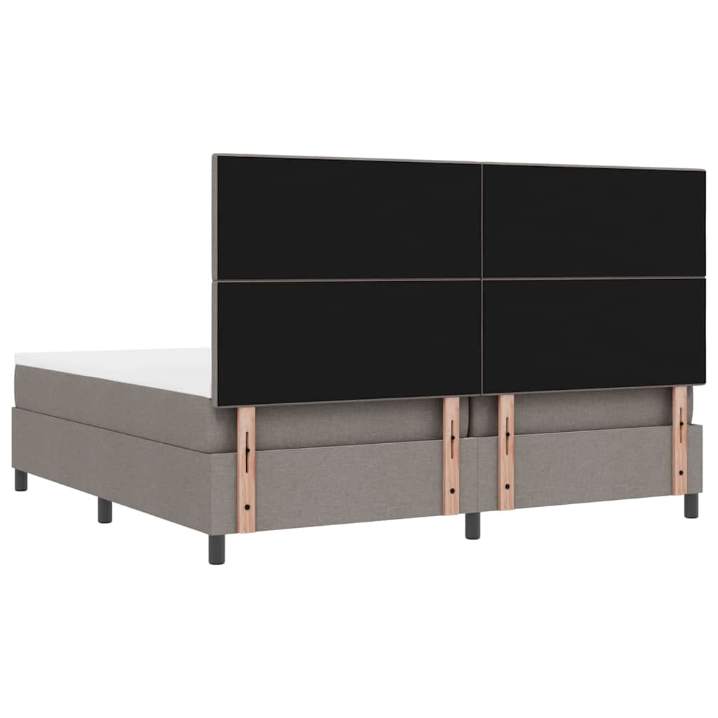 Κρεβάτι με ελατήρια με κεφαλάρι Taupe 200 x 200 cm ύφασμα