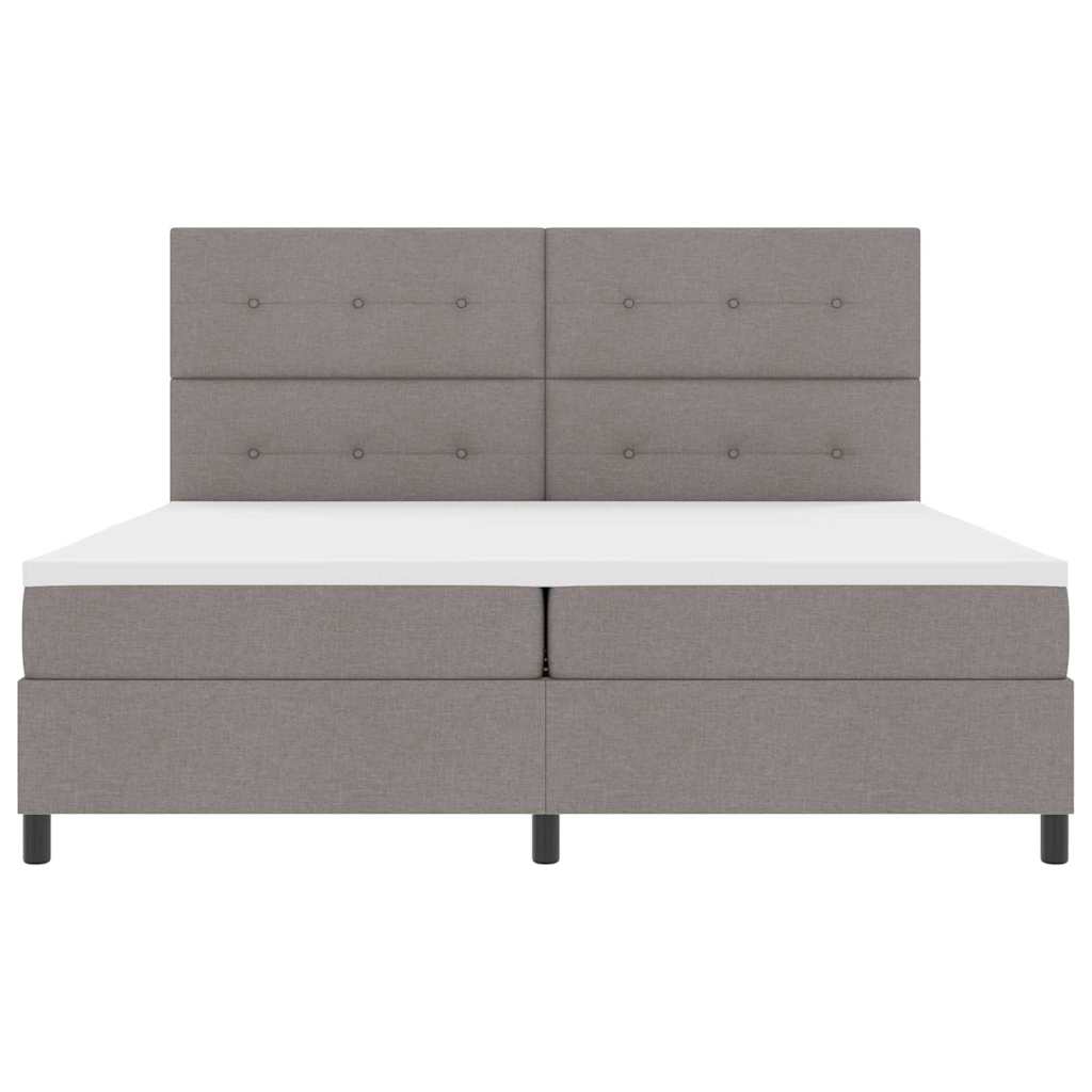 Κρεβάτι με ελατήρια με κεφαλάρι Taupe 200 x 200 cm ύφασμα