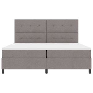 Κρεβάτι με ελατήρια με κεφαλάρι Taupe 200 x 200 cm ύφασμα - Pakobazaar