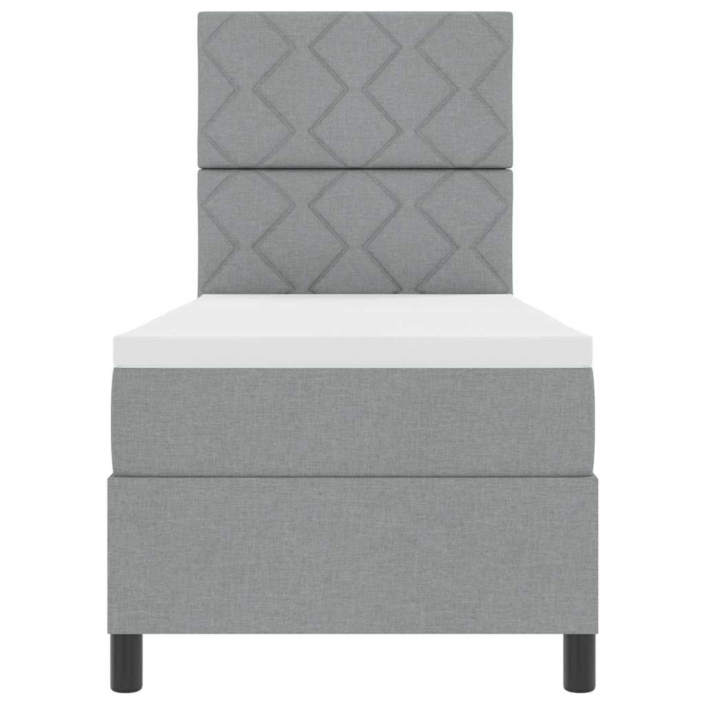 Κρεβάτι με ελατήρια με στρώμα Ανοιχτό γκρι 80 x 200 cm ύφασμα - Pakobazaar