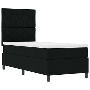 Κρεβάτι με ελατήρια με κεφαλάρι Μαύρο 80 x 200 cm ύφασμα
